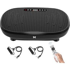 Vibration Plate Exercise Machine, Vibrating Plate for Lymphatic Drainage, Shake Plate Whole Body Vibration Plate Platform, Fitness Equipment for Weight Loss Fat Burner for Women Men (Black)