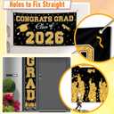 WOHOHOHO 23Pcs Graduation Decorations 2026 Set, Black Gold Porch Door Sign GRAD Banner, Class of 2026 Backdrop, 5 Colors Large Balloons, Party Supplies for High School College Indoor Outdoor Decor