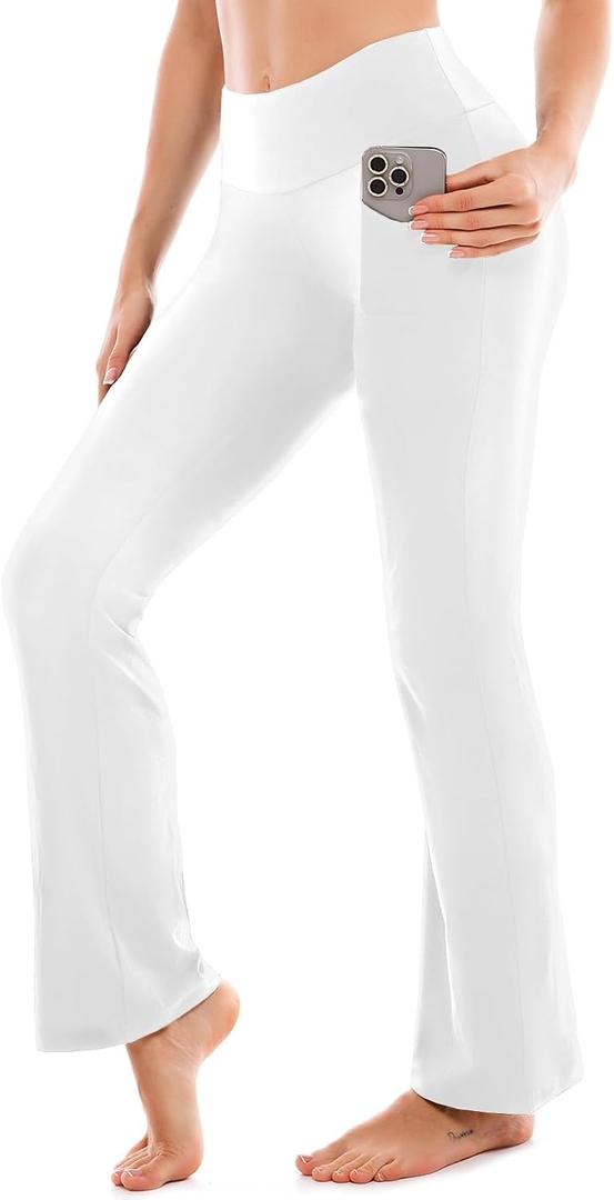 SINOPHANT Flare Leggings for Women with Pockets,High Waisted Tummy Control Bootcut Yoga Pants for Women Soft Bell Bottoms XL