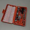 Egofine 46 Pieces 1/4 inch Drive Socket Ratchet Wrench Set, with Bit Socket Set Metric and Extension Bar for Auto Repairing and Household, with Storage Case