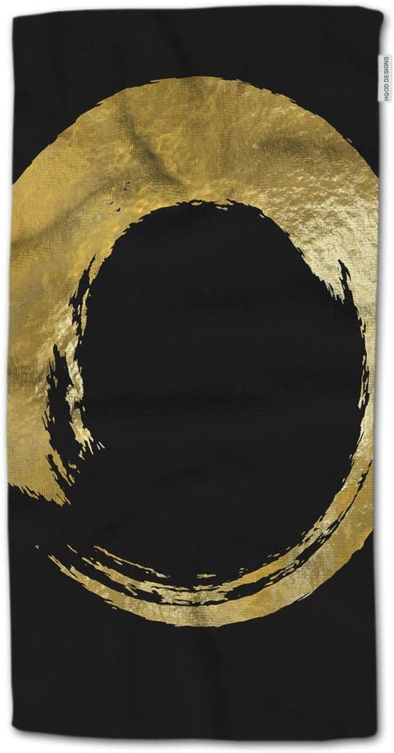 HGOD DESIGNS Hand Towel Golden,Black and Gold Design Hand Towel Best for Bathroom Kitchen Bath and Hand Towels 30" Lx15 W