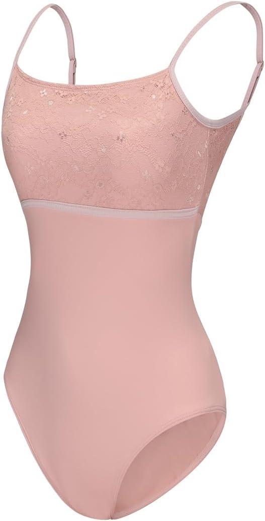 Women's Camisole Ballet Dance Leotards for Adult Gymnastics Bodysuit With Adjustable Straps (Pink/Lace) Women's Camisole Ballet Dance Leotards for Adult Gymnastics Bodysuit With Adjustable Straps (Pink/Lace)