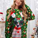 VILOVE Ugly Christmas Sweatshirt Women Merry Christmas Pullover Funny Animal Graphic Tops Causal Hoodie (Large, Green)