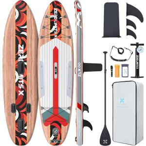 ZLX 10'6" Inflatable Stand Up Paddle Board, Extra Wide Stable Non-Slip Deck Pad, Unique Center Fin, Portable Paddleboard for Adults, Premium SUP for All Skill Levels