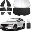 Window Shades for Mazda CX-5 2017-2024 2025 Accessories Car Side Full Windows Rear Triangular Windshield Sun Shade Sun UV Rays & Privacy Protection for Camping, Napping, and Relaxing 8PCS (Mazda CX-5 2017-Present)