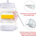 7 inch Glass Butter Dish with Lid, Clear Covered Butter Dish for Countertop, Elegant Butter Holder for Kitchen Dining Table Decor