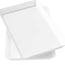 Lifewit Plastic Serving Tray for Party Supplies, 15" x 10" White Trays for Serving Food, Reusable Large Platter for Buffet, Fruit, Dessert, Snack, Veggie, Kitchen and Outdoor Use, Rectangle, 2 Pcs