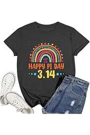 Pi Day Shirt Women Happy Pi Day 3.14 Shirts Math Teacher T-Shirt Pi Symbol Math Lover Tshirt Funny Mathematic Tee Top, S, Grey