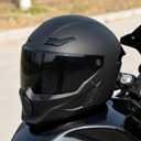 MXJ Gear Motorcycle Helmets for Adult Men Women,MG666 Full Face Helmet (XL, Black)