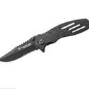 Smith & Wesson Extreme Ops Folding Knife 3.1" Black Combo Clip Point Blade, Black Aluminum Handles, Liner Lock - SWA24S