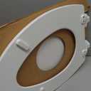 Mayfair Linden Slow Close Toilet Seat, Non Slip Heavy Duty Wood, Easy Install, Elongated, White
