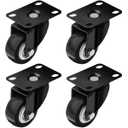 Swivel Caster Wheels Rubber Base with Top Plate & Bearing Heavy Duty with Pack of 4 Black by Online Best Service (2" NO Brake)