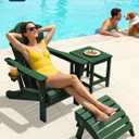 Folding Adirondack Chair with Cup Holder, Green
HDPE All-Weather Patio Chairs, Wooden Textured Lawn Chair for Poolside, Backyard, Deck, Fire Pit