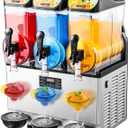 VEVOR Commercial Slushy Machine, 15Lx3 Triple Tank Margarita Machine, 180 Cups Stainless Steel Margarita Smoothie Frozen Drink Machine, Slushie Machine for Party Restaurants Cafe Bars