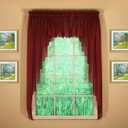 Today's Curtain Emelia Original Voile Swagger Pair 63", Burgundy, 90" W x 63" L