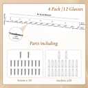 4 Pcs Acrylic Champagne Wall Holder 36'' Clear Wine Glass Rack 12 Drink Slots Per Tier Rack Champagne Wall Holder for Party Mounted Hanging Bubbly Flute Display Stand for Home Bar Supplies