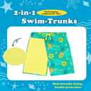 UMELOK Boys Swim Trunks with Compression Liner Toddler Bathing Suit