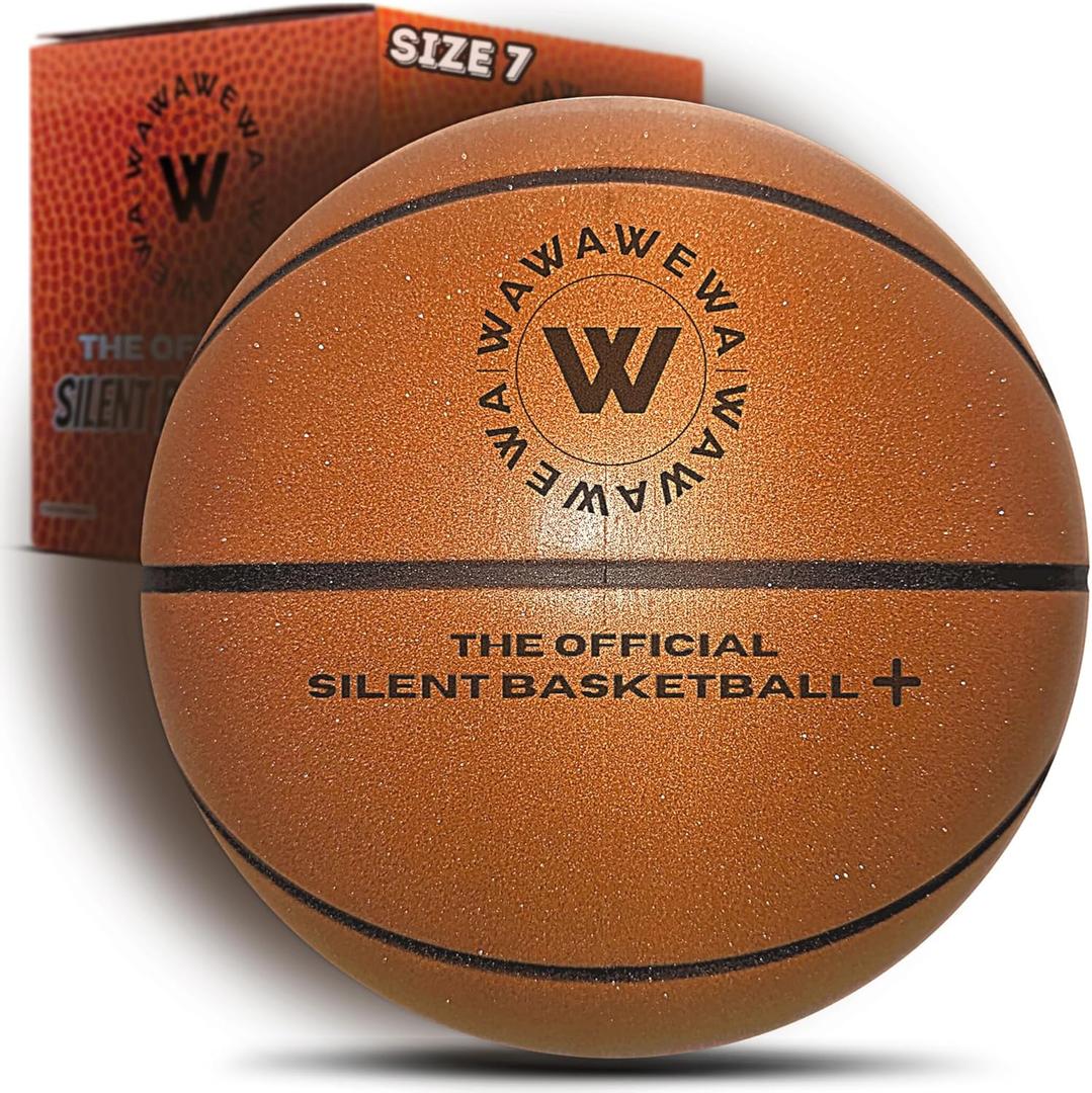 The Official Silent Basketball  Indoor Basketball for Quiet Dribbling  Grooved Airless Indoor Training PU Foam Basket Ball  Real Feel Silent Play for All Ages (Size 7)