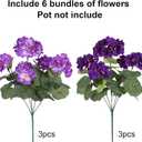 Artificial Geranium Fake Flowers for Outdoors Decoration, 6 Bundles Silk Geraniums Flower UV Resistant Look Real Faux Plants for Front Door Garden Porch Planter Patio Balcony Yard Indoor Home, Mix
