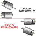 JRRXM Pair of 12V 18V 20V 24V Fast Drive Motor High Speed Engine for Kid's Power Wheels Ride on Toys Electric Car Motor Upgrade Replacement Parts Accessory 2PCS (12VRS550 40000RPM)