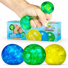 GLEAMEEZ BALLS 3 PACK
Stress Ball Parent (3 Mini, Glitter Yellow/Blue/Green)