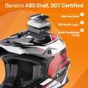OUMURS DOT Adult ATV Dirt Bike Helmet with Goggles Gloves & Mask Adjustable Sun Visor Motorcycle Adults Helmet Off-Road Motocross Downhill Moped MX for Unisex-Adult-Victory Red, XL