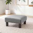 Joveco 15'' Small Foot Rest Stool Ottoman- Upholstered Footstool and Ottomans Small Footrest for High Beds- Lightweight and Portable, Light Gray