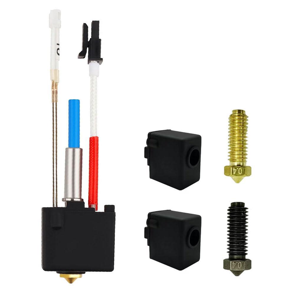 Hotend Hot End Print Head Extruder Kit with 2PK Heater Block Cover and 2PK Stainless Steel Hardened Nozzles for Anycubic Kobra 2/Kobra 2 Neo/Kobra 2 Pro/Kobra 2 Plus/Kobra 2 Max Replacement