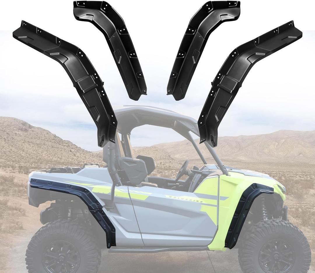 XXL Wider Fender Flares Compatible with 2021-2025 Yamaha Wolverine RMAX2 1000 Accessories Front & Rear Yamaha RMAX 2 1000 2-Seater Extended Mud Guards Mud Flaps Extension