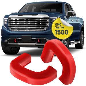 Tow Hook Cover Compatible with GMC Sierra 1500 2019, 2020, 2021, 2022, 2023, 2024, 2025 Accessories - Upgrade Design, Silicone Rubber, Red