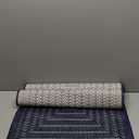 Adiva Rugs Outdoor Indoor Area Rug, Weather Resistant, Easy to Clean, Stain Resistant Floor Mat for Dining Room, Backyard, Deck, Patio (Navy Weiss, 2' x 3')