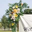 Artificial Wedding Arch Flowers Kit(Pack of 2) for Wedding Arch, Bridal Shower, Ceremony and Reception Backdrop Decoration (Gentle Creamy Yellow)