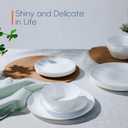 Dinnerware Sets for 4, LaGlint 12 Pieces Opal Glass Plates and Bowls Set, Dishwasher and Microwave Safe Dish Dinning Ware, Chip and Scratch Resistant Dishware White