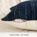 GIKKEARL Textured Boucle Pillow Covers 20x20 Neutral Striped Throw Pillows Soft Modern Farmhouse Pillow Cases, 1pc Decorative Accent Square Couch Cushion Cover for Bed Chair Living Room, Blue