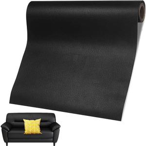 Leather Repair Patch, 24 x 54 Inch, Self Adhesive Leather Repair Tape, Large Vinyl Patch Kit, Vinyl Repair Tape, for Couches, Car Seats, Chairs, Furniture (Black)