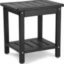 Apolimi Shower Chair,HDPE Shower Bench for Inside Shower to Sit On It, Shower Stool with Storage Shelf 2-Tier Spa Stool for Elderly,Water Resistant & Non-Slip Design Shower Seat Bench (Black S Size)