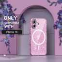 Choiche for iPhone 16 Case Magnetic, Women Clear Glitter Bling Sparkly Case, [2xDiamond Camera Lens Protectors] [2xTempered Glass Screen Protectors] [Compatible MagSafe] 6.1" (Glitter Clear)