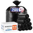 Delxo 30-33 Gallon Trash Bags, 250 Count – Medium Duty Garbage Bags, Thick, Durable & Puncture-Resistant Plastic Bolsas para basura, Perforated Design– Made in USA for Kitchen, Yard, Office (Black)