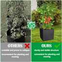 3 Packs 47 x 16 x 16 Inch Garden Tomato Cages with 17 Gallon Grow Bags- Square Plant Support Trellis Assembled with Planter Bags- Garden Cucumber Vegetables Frames for Vertical Climbing Plants