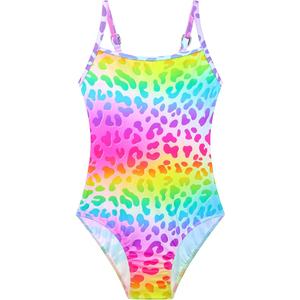 Gnainach Girls One Piece Swimsuits with Adjustable Straps Multicolor Bathing Suits Kids Beach Swimwear for 2-10 Years Size 120
