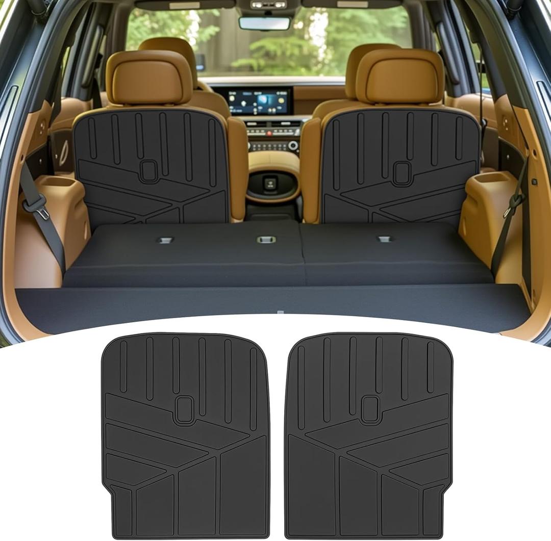 Kick Mats for 2026 Hyundai Palisade 7 Seats(Only Fit Gas, 2nd Row) Rear Seat Back Cover All Weather Backrest Protector Cargo Liner for 26 Palisade Accessories