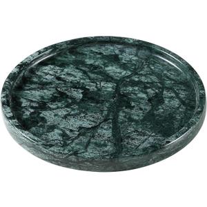 Natural Marble Round Tray - 8 Inch Decorative Tray for Bathroom, Vanity, Jewelry, Decor | Perfect for Organizing Perfume, Rings, Fragrance, and Home Decoration (Green)