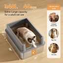 Jotesnew 2 Pack 28" Extra Large XXXL Stainless Steel Cat Litter Boxes with Lid Metal Cat Litterbox Pan for Big Cats and Multiple Cats, Anti-Leakage, Easy Cleaning, Include Scoop