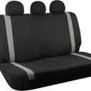 FH Group Car Back Seat Cover, Gray Cloth - Universal Fit Rear Seat with Rear Split Bench, Seat Protector for Dogs and Kids, Interior Accessories for SUV, Sedan and Van,Gray, Rear Set