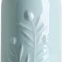 Sweejar Large Olive Oil Dispenser Bottle with Spout, 24 Oz Ceramic Oil Dispenser for Kitchen, Relief Opaque Cruet, Container for Cooking, EVOO, Vinegar, Pack of 1 (Light Blue)