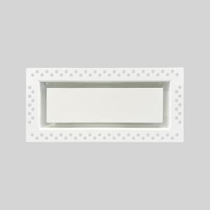 Flush Wall Vent Cover 4x10 Inch for Drywall Vent, Metal Wall-Mounted Air Register Grille, Easy Install, Paintable, (White, 1 Pc, No Manual Damper)