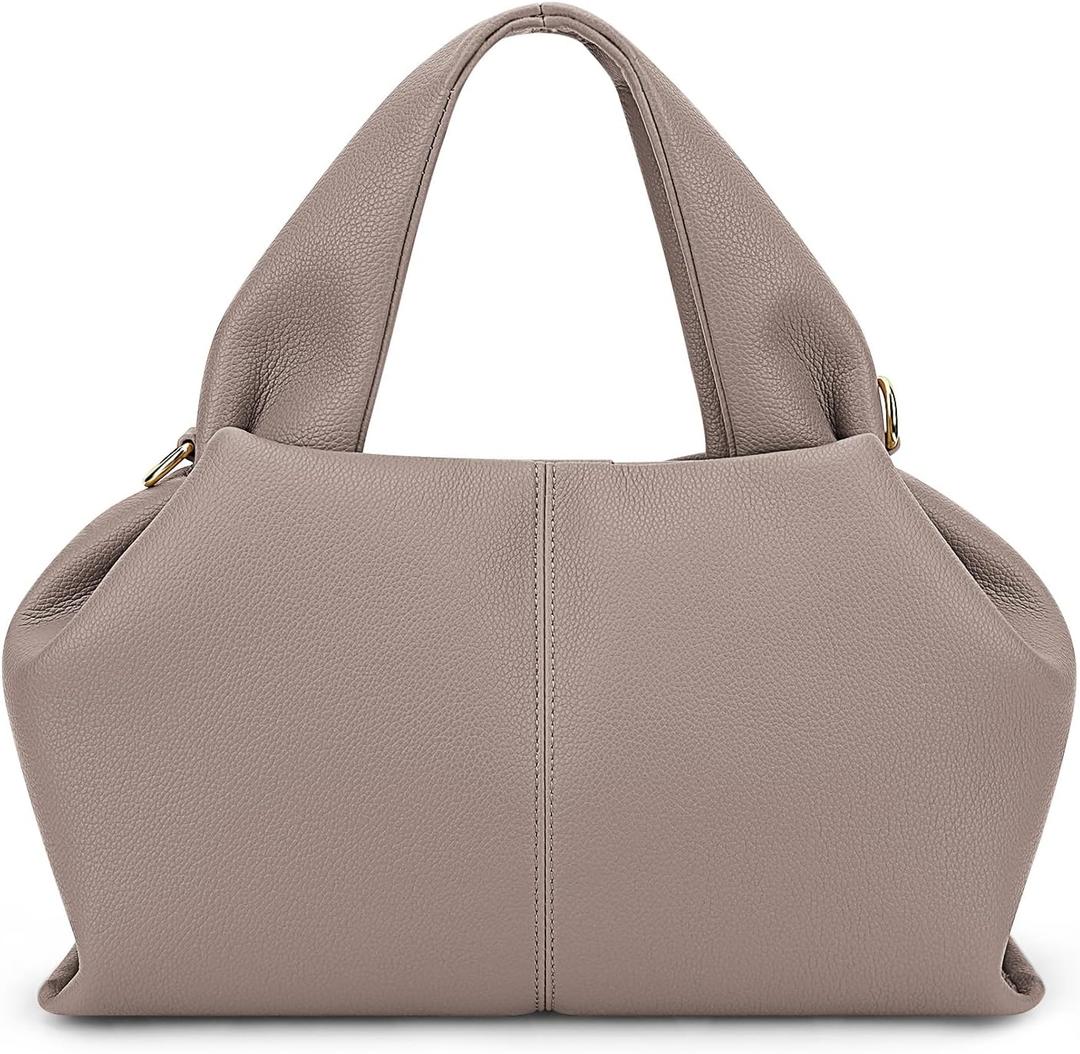 JQWYGB Cloud Pouch Dumpling Clutch Purse Women Tote Shoulder Retro Crossbody Bag with Removable Strap (Large, Grey)