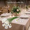 24 Pcs 9.84 ft White Calla Lily Hanging Artificial Flowers Faux Calla Lily | Hanging Flowers Fake Floral Garland, Pre-assembled with Clear Fishing Line, Bride Shower, DIY Wedding Arch Decor, Tall Vases