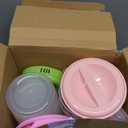 Honeydak 6 Pcs 70 Oz Round Clear Plastic Pitcher with Lid & Handle for Water Iced Tea Beverages (6 Packs Assorted Color) Jarras Para Aguas Frescas Plastic Pitcher for Easy Pouring