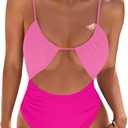 Blooming Jelly Womens One Piece Swimsuit Tummy Control Bathing Suit Sexy Flattering Cheeky High Cut Out Cute Ladies Swimwear (Medium, Magenta)